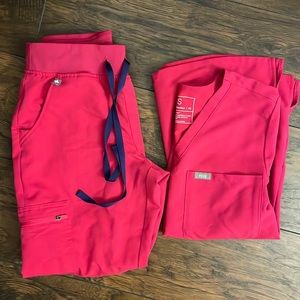 Hot pink figs scrubs
